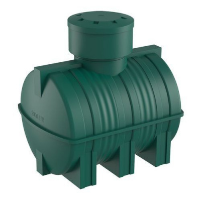 Подземная емкость для воды горизонтальная 2000 литров (зеленая)