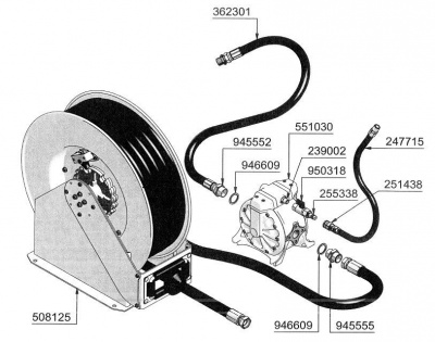 Комплект для сбора масла с катушкой (15м х 1) Samoa 559111